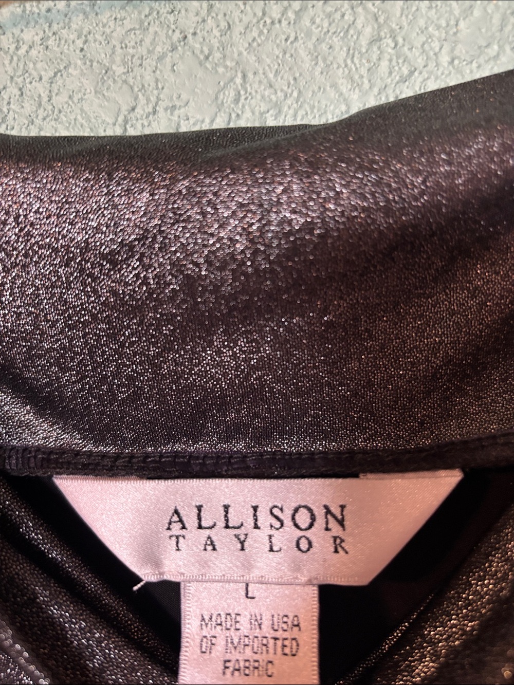 Allison Taylor Metallic Black Silver Wide Leg Pants Women’s Large NWT - Picture 2 of 5